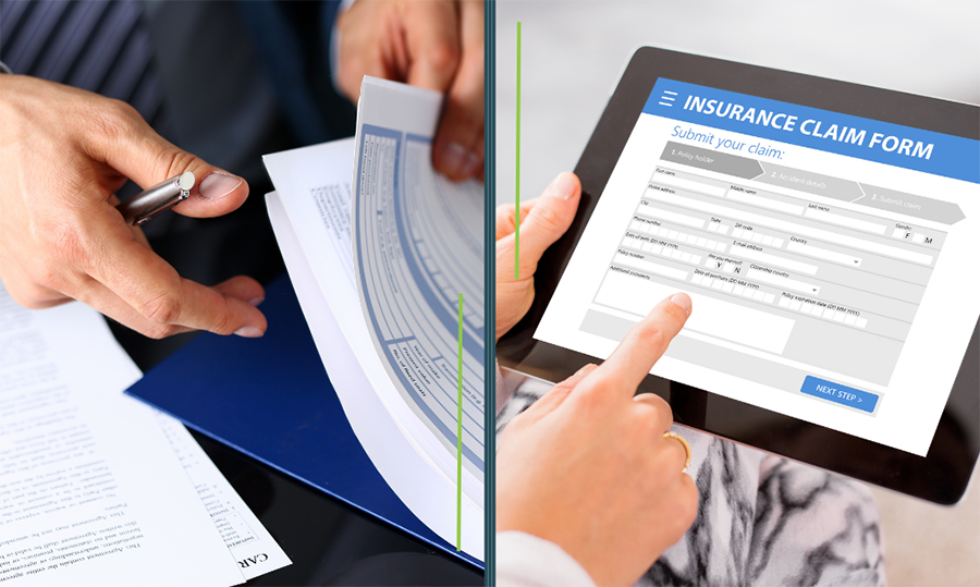 paper insurance forms turning into digital insurance forms