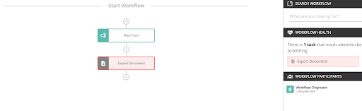 View of workflow screen